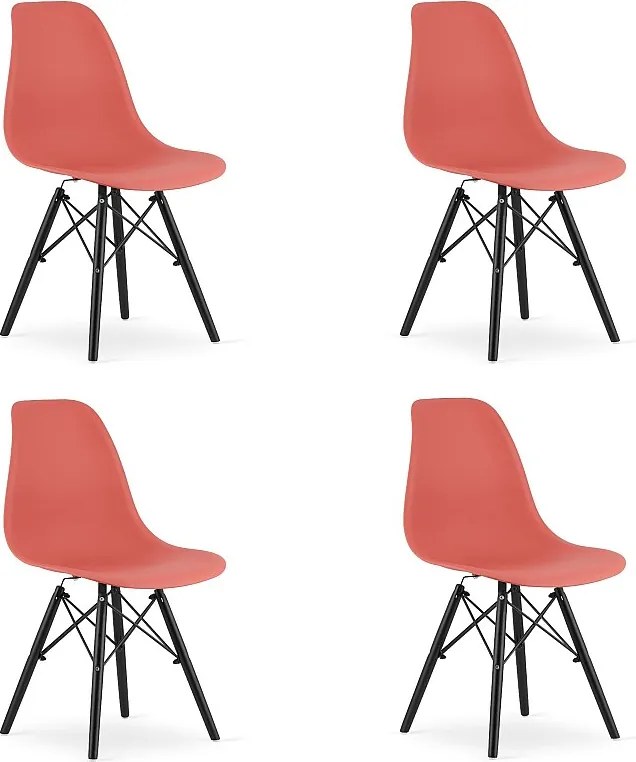 Krzesło Valora OSAKA, ergonomiczny design, nogi w kolorze szkarłatnym, x4