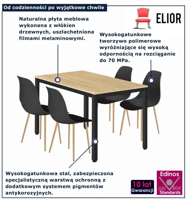 Komplet mebli stół + 4 krzesła H1-C91