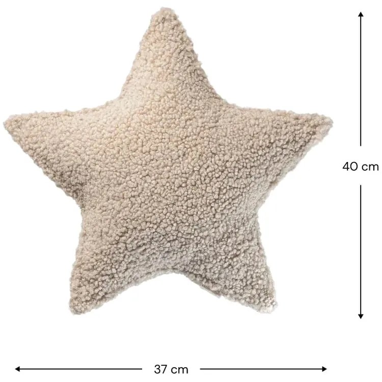 Jasnobrązowa poduszka na sofę dziecięcą z materiału bouclé Star – Wigiwama