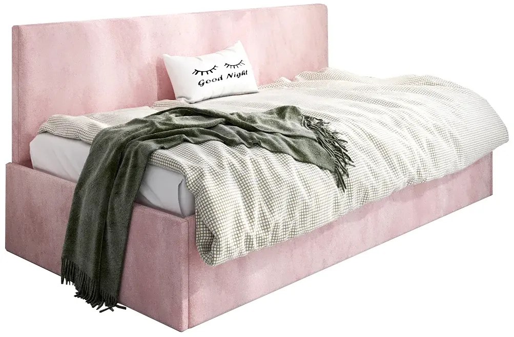 Różowa sofa młodzieżowa z oparciem E1-C10