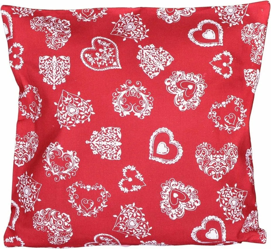 Świąteczna poszewka na poduszkę Serce czerwony, 40 x 40 cm