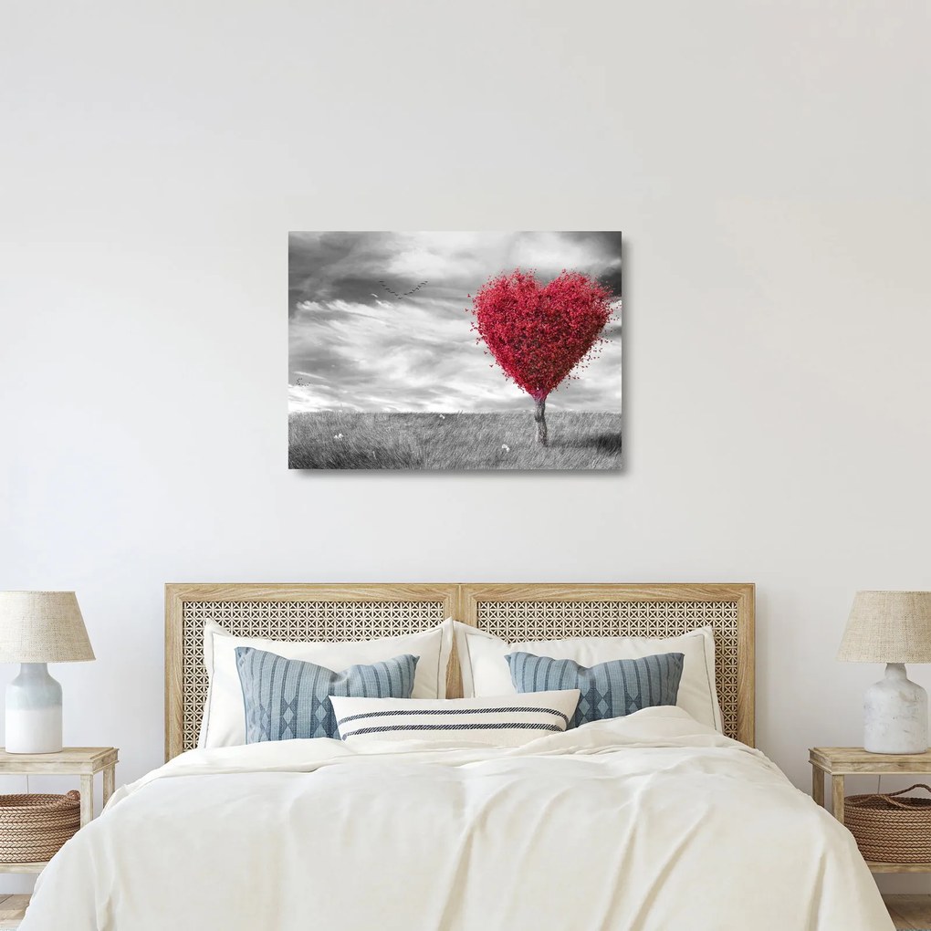Obraz na szkle - serce z koroną drzewa (70x50 cm)