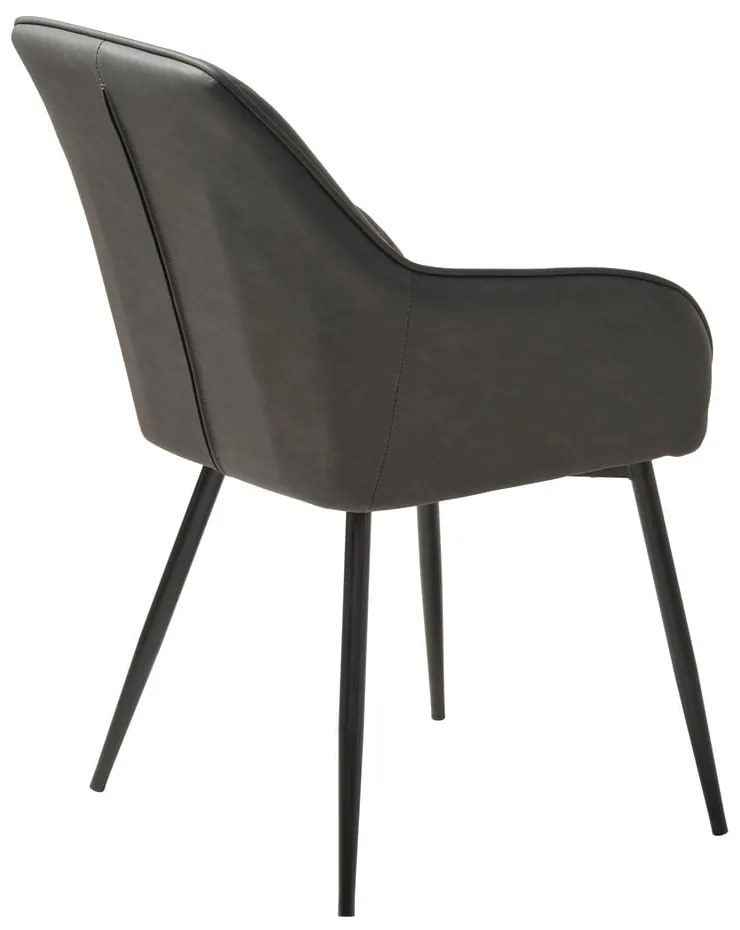 Ciemnoszare krzesło z imitacji skóry Melfort – Unique Furniture