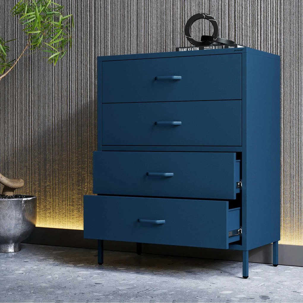Komoda szafka metalowa granatowa Modern CARLA, 800 x 1015 x 400 mm
