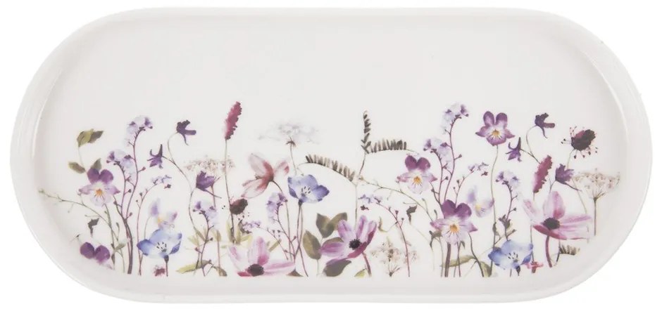 Biało-fioletowy porcelanowy talerz do serwowania Louka – Orion