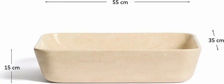 Beżowa kamienna umywalka 55x35 cm Darnen – Kave Home