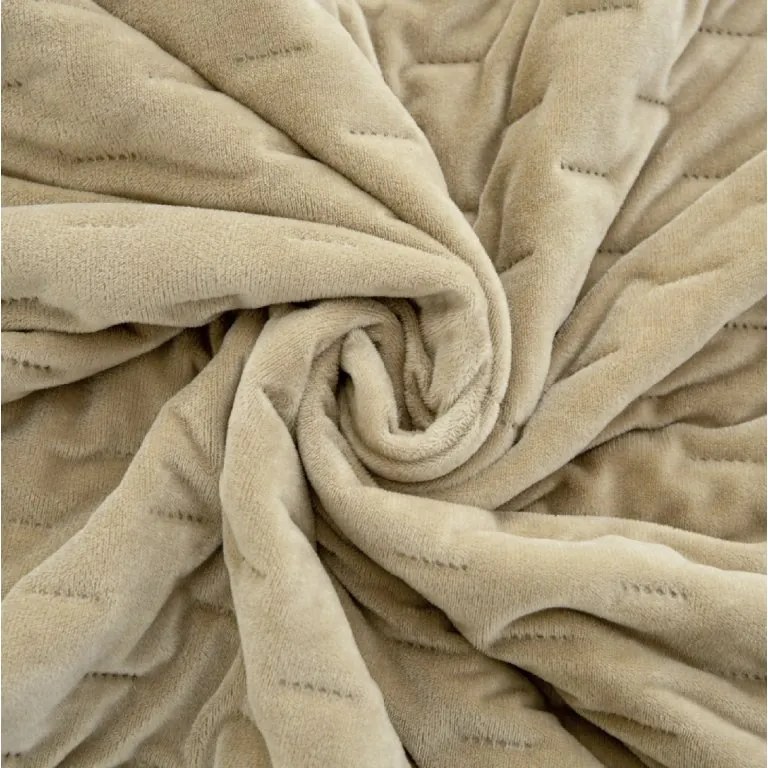 Aksamitna narzuta na łóżko ASTRALIA, beżowy Rozmiar: 200 x 220 cm