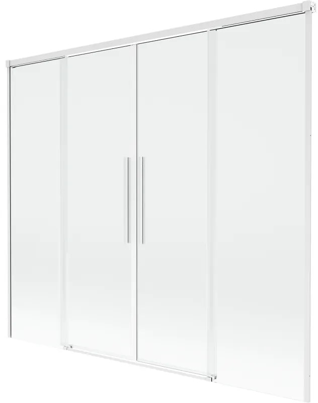Mexen Rox parawan nawannowy 2-skrzydłowy rozsuwany 170 x 150 cm, transparent, biały - 8C9-170-002-20-00