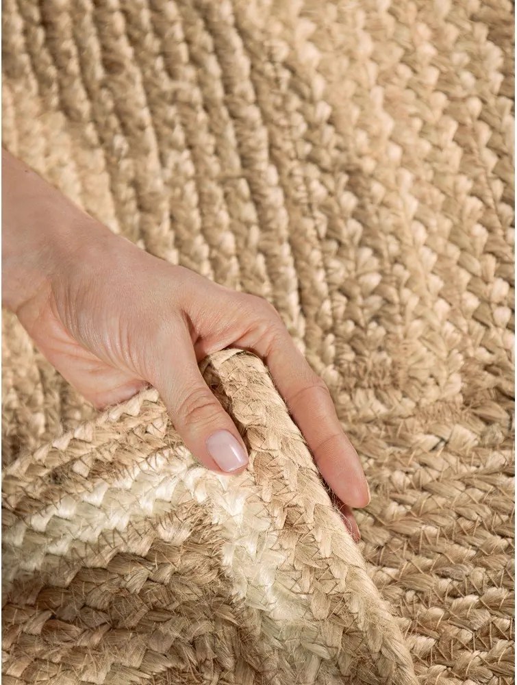 Kremowo-naturalny ręcznie tkany dwustronny dywan z juty 160x230 cm Jutta – Hanse Home