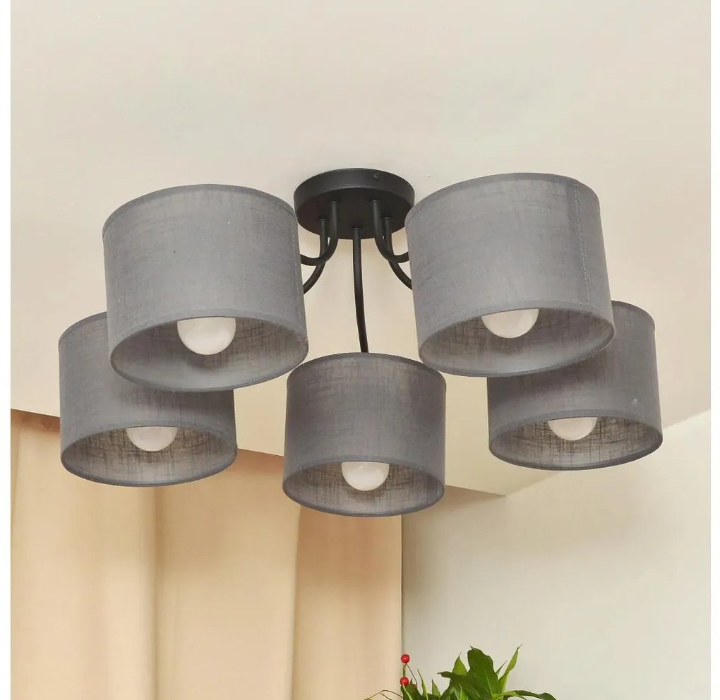 Lampa przysufitowa ALBA 5xE27/15W/230V szara