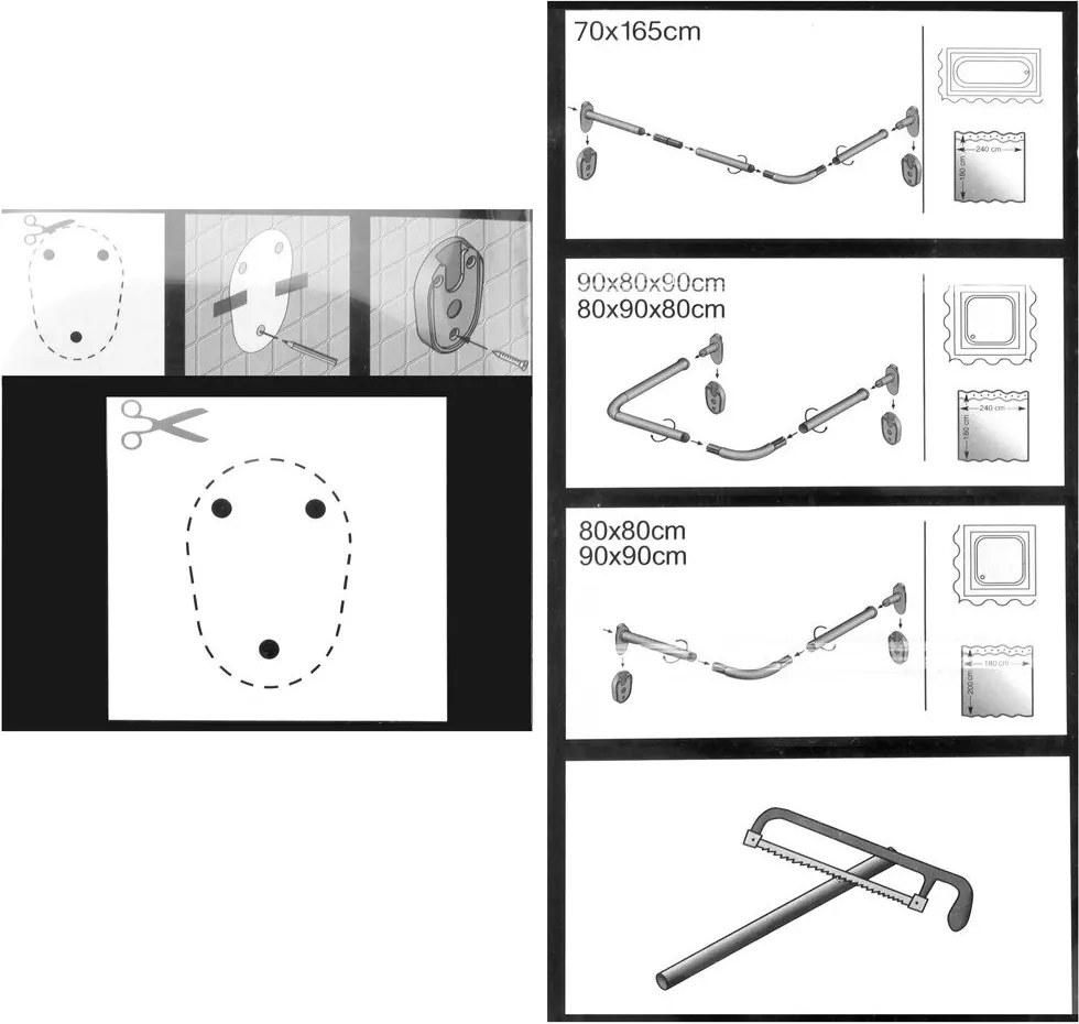 Drążek prysznicowy narożny 20 mm, Wenko