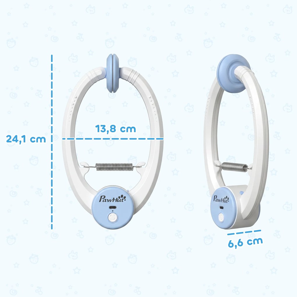 PawHut Interaktywna zabawka dla kota USB ładowalna, Zawieszana na drzwi Skacząca mysz dla kotów, 24,1 x 13,8 x 6,6 cm Biała | Aosom PL