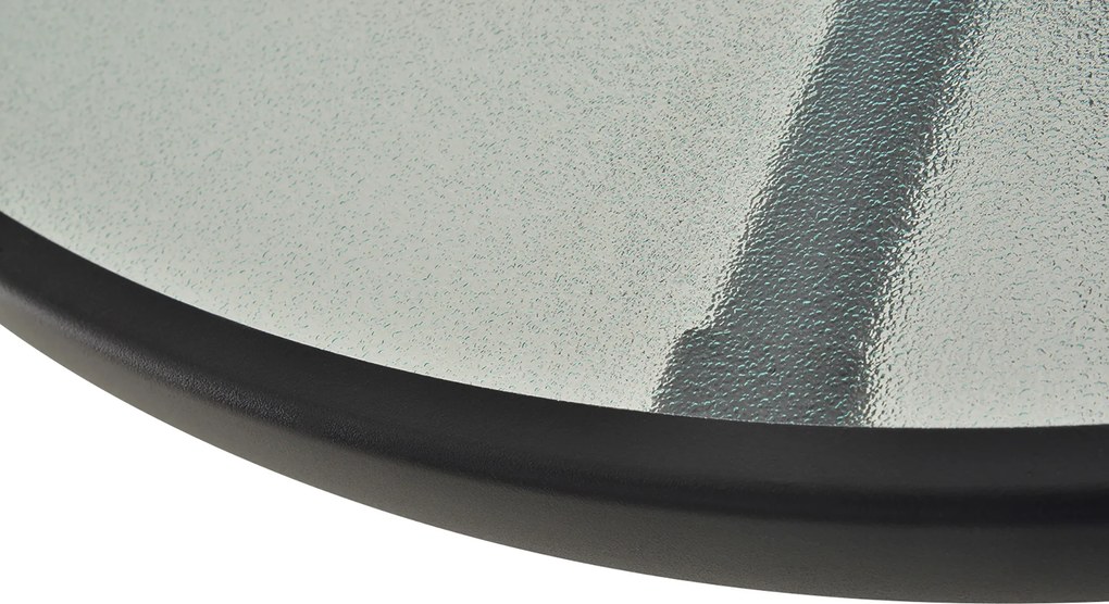 Outsunny® stół ogrodowy balkonowy bistro meble ogrodowe otwór na parasol szkło hartowane + metal czarny ø80 x 72 cm