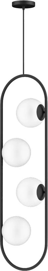 Czarna lampa wisząca ze szklanym kloszem Club – Squid Lighting