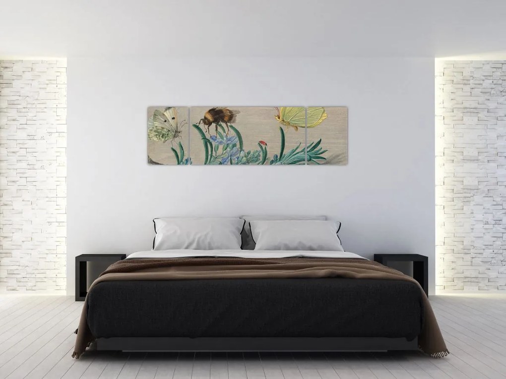 Obraz - Jan van Kessel the Elder, Insects and a Sprig of Rosemary, reprodukcje (170x50 cm)