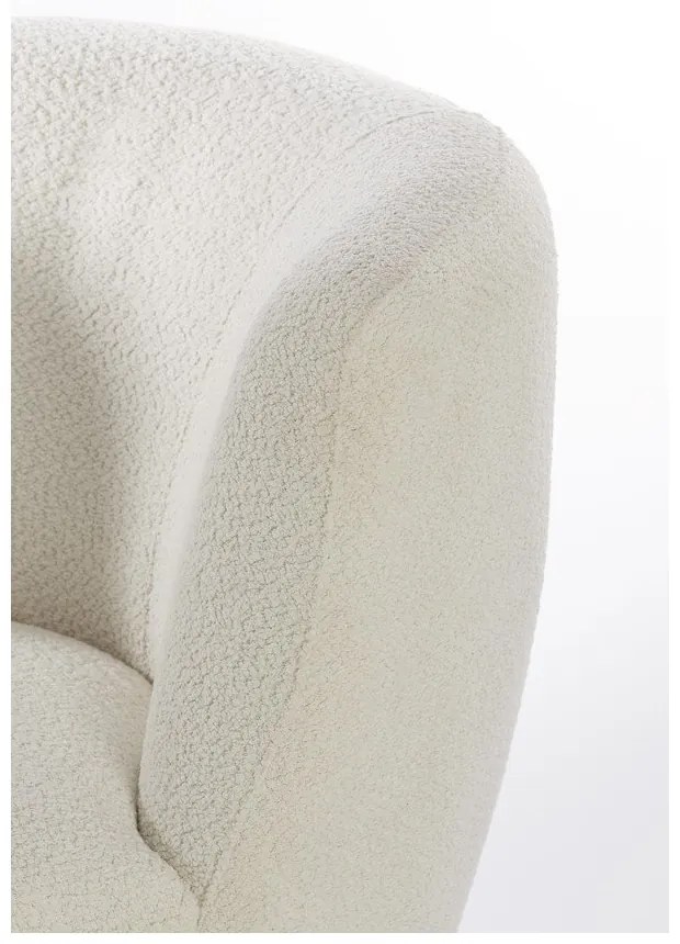 Biały fotel z materiału bouclé Senja – Light &amp; Living