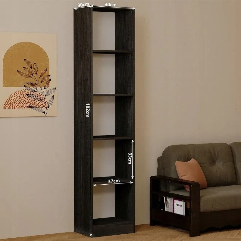 Regał na książki czarny 182 cm