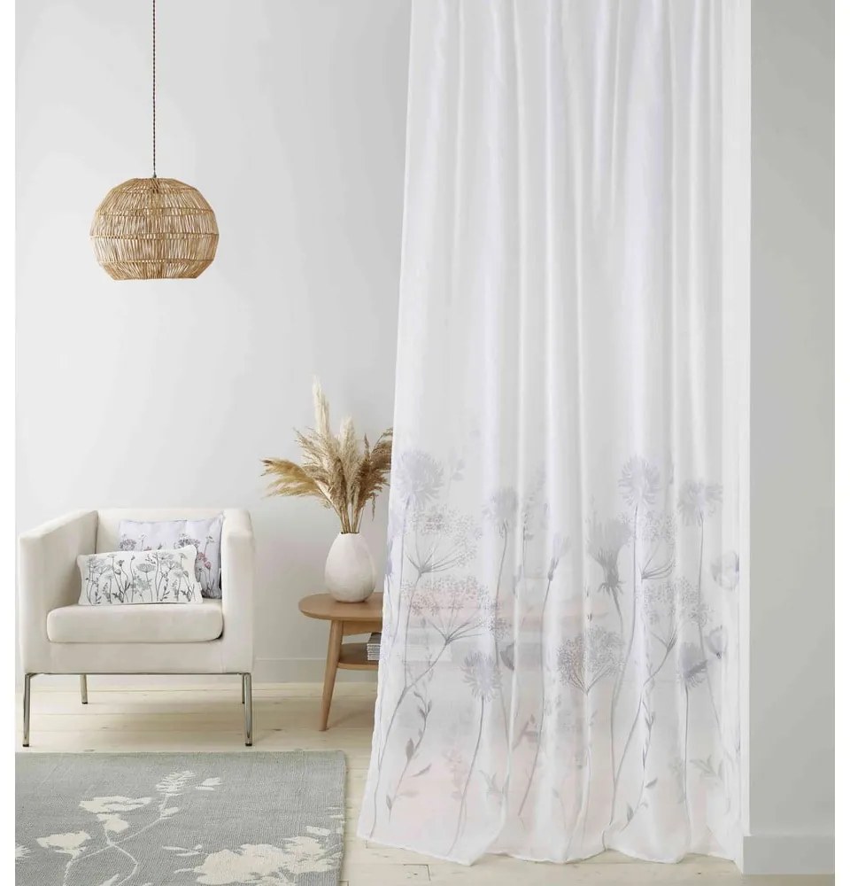 Biała firana 183x140 cm Meadowsweet Floral – Catherine Lansfield