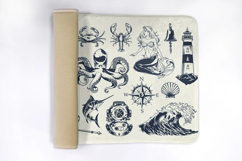 Dywanik łazienkowy Dywanik łazienkowy Morskie Symbole