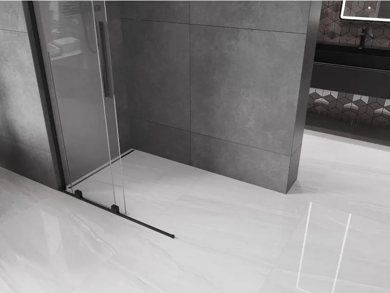 Mexen Velar L ścianka prysznicowa rozsuwana Walk-in 110 x 200 cm, transparent 8 mm, czarna - 871-110-003-03-70