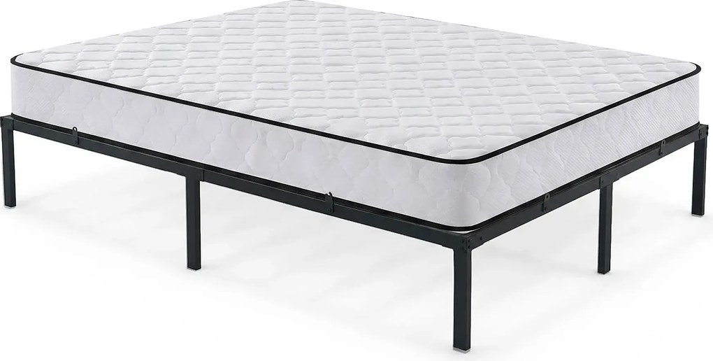 Czarne łóżko metalowe 140x200 cm z materacem G3-G37