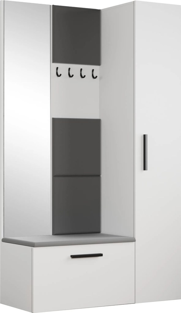 Masseno Garderoba MODULO 120,6/204/40 cm do Przedpokoju Nowoczesna Biała