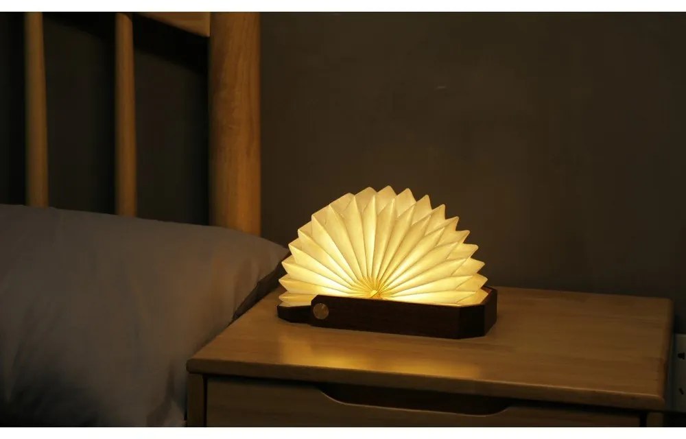Biała/w ciemnym naturalnym kolorze lampa stołowa LED (wysokość 4 cm) Origami – Gingko