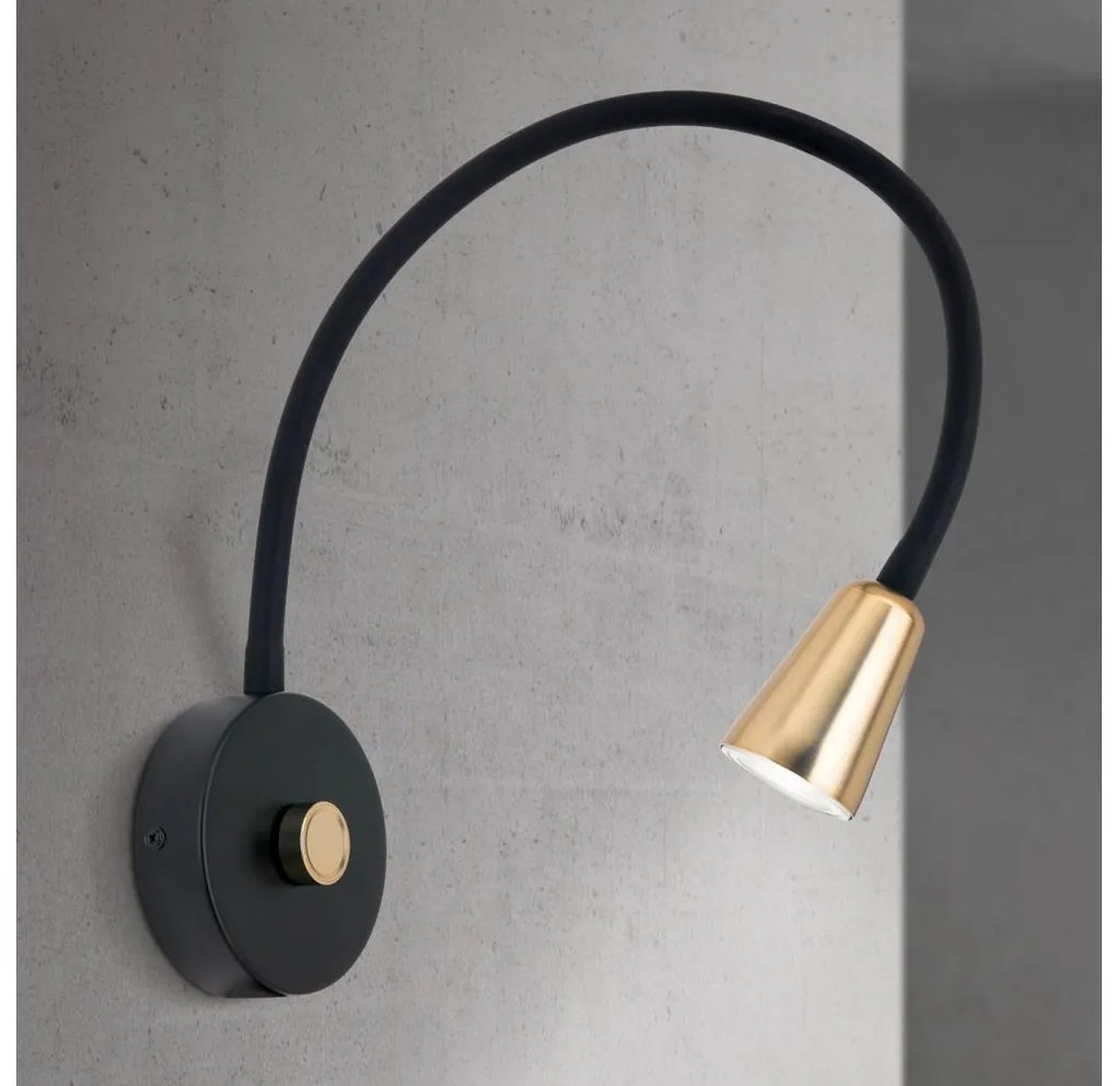 Orion - Ściemnialny giętki kinkiet DOTTY 1xGU10/10W/230V czarny/mosiądz