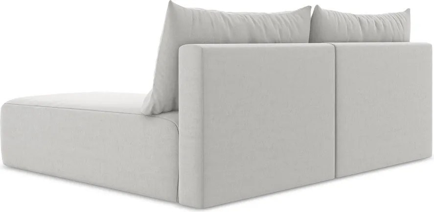 Jasnoszary aksamitny rozkładany narożnik ze schowkiem (prawostronny/z szezlongiem) Kalena – Makamii