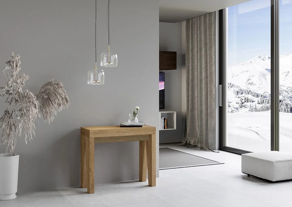 Konsola rozkładana 90x40/196 cm Naxy Small Dąb naturalny