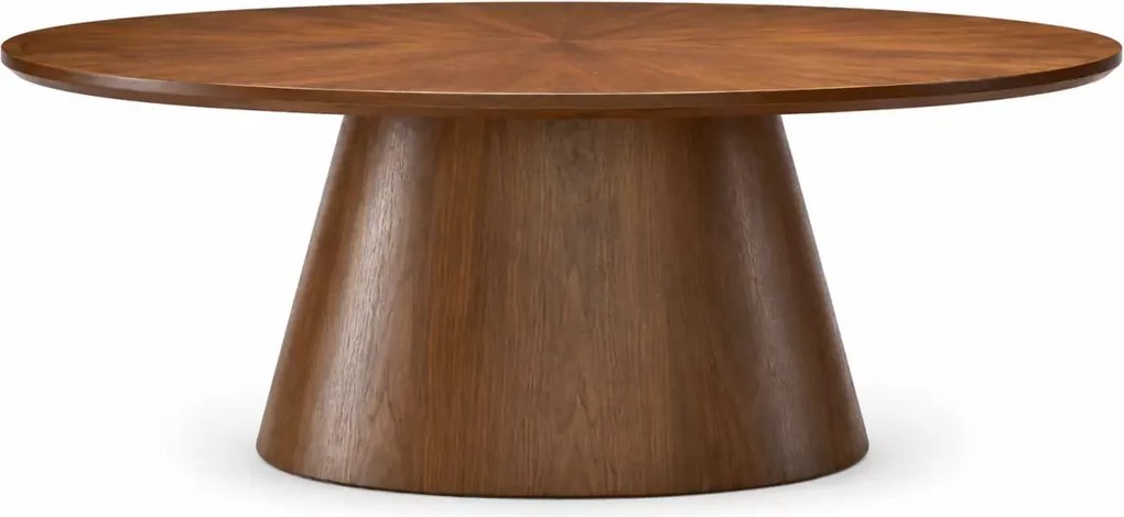 Duży stół owalny Vegner 220 cm orzechowy nowoczesny laminowany do jadalni salonu elegancki
