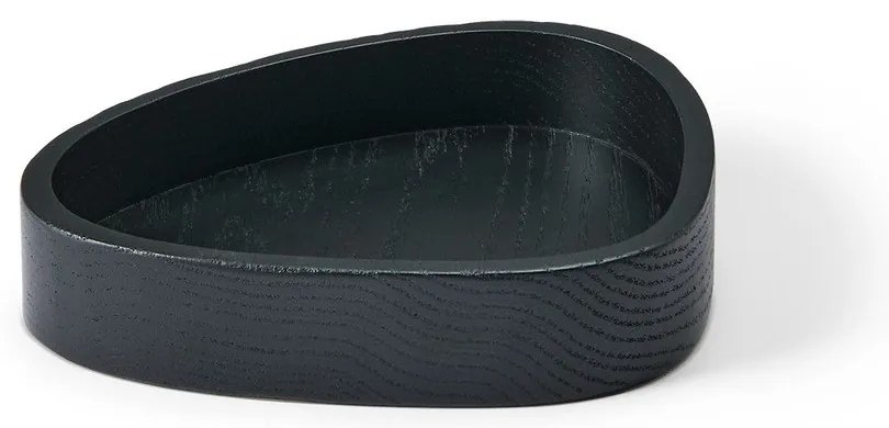 Czarny drewniany pojemnik dekoracyjny 14x12,5x3 cm Curve S – LIND DNA