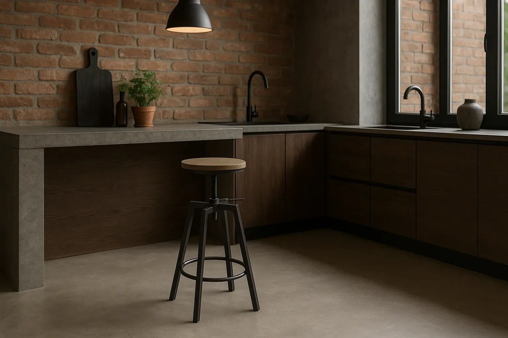 Okrągły industrialny hoker barowy coffee - Brer