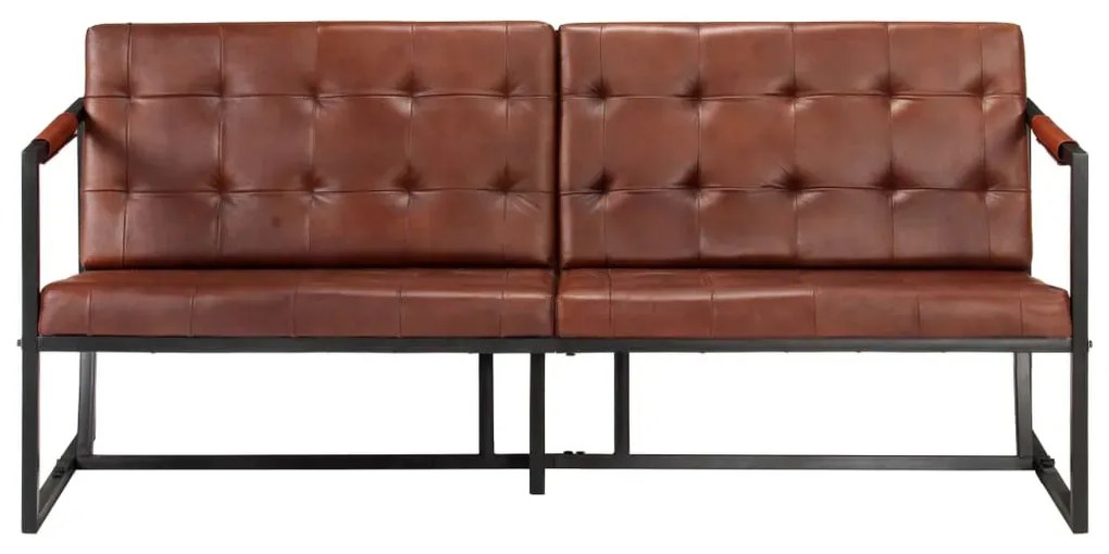 Brązowa sofa 3-osobowa ze skóry koziej – Bienee