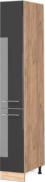 Szafka aptekarska antracyt wysoki połysk 30x58x206.8 fame-line