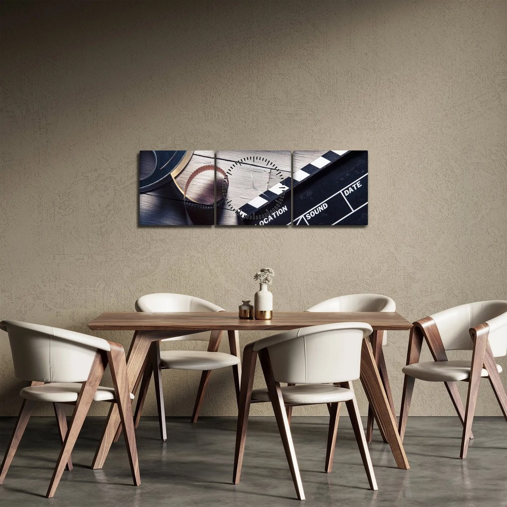 Obraz - Film (z zegarem) (90x30 cm)