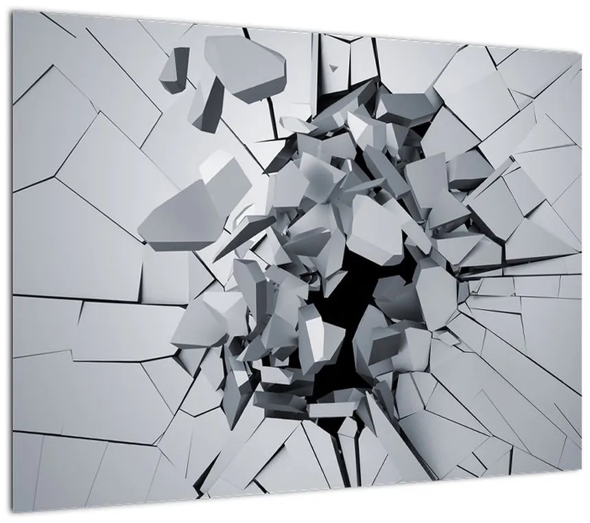 Obraz na szkle - abstrakcja 3D (70x50 cm)
