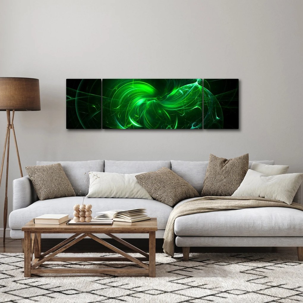 Obraz - zielona abstrakcja (170x50 cm)