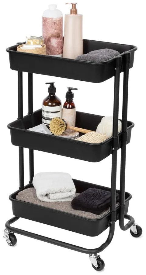Czarny plastikowy regał na kółkach 43x36 cm Grena – Compactor