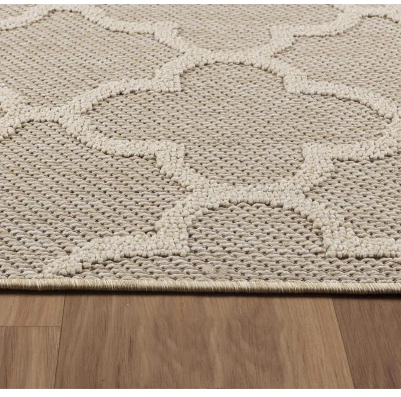 Dywan zewnętrzny sznurkowy Patara Koniczyna beżowy 80 cm x 250 cm