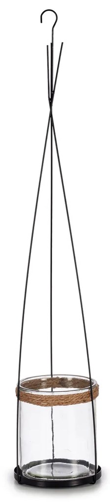 Świecznik szklany cylinder, zawieszany, 15,5 x 85,5 cm