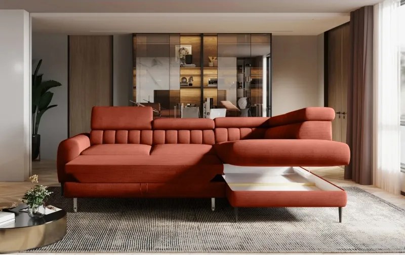 Narożnik NAVAS L z funkcją spania tkanina Promocyjna CURIO 55 WERSAL