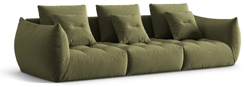 Jasnozielona aksamitna sofa 332 cm Bloom – Micadoni