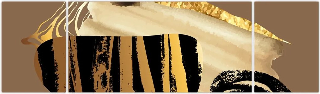 Obraz - Abstrakcja złotobrązowy N⁰2 (170x50 cm)