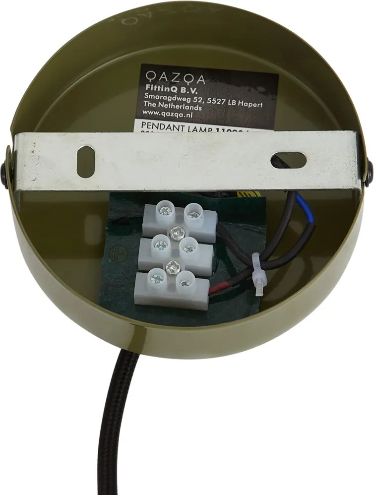 Lampa wisząca retro zielona z metalowym kloszem 2-punktowa - Macaron