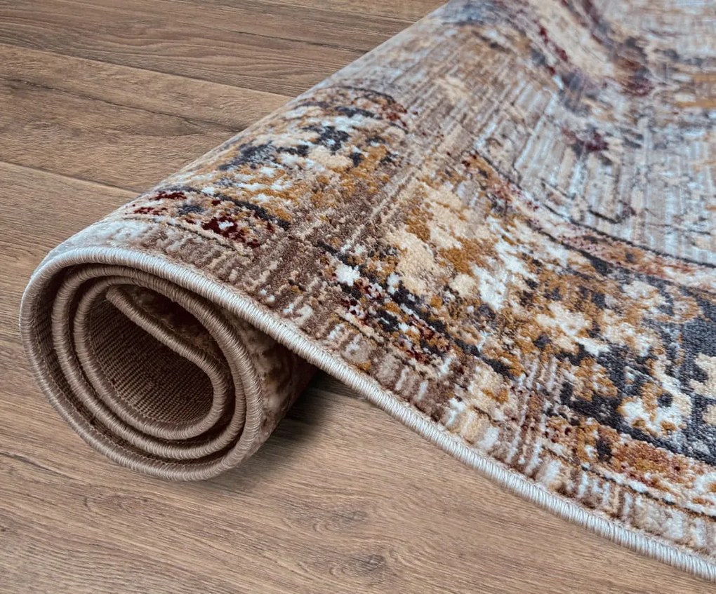 Dywan vintage Vivaldi medalion brązowy 160 cm x 220 cm