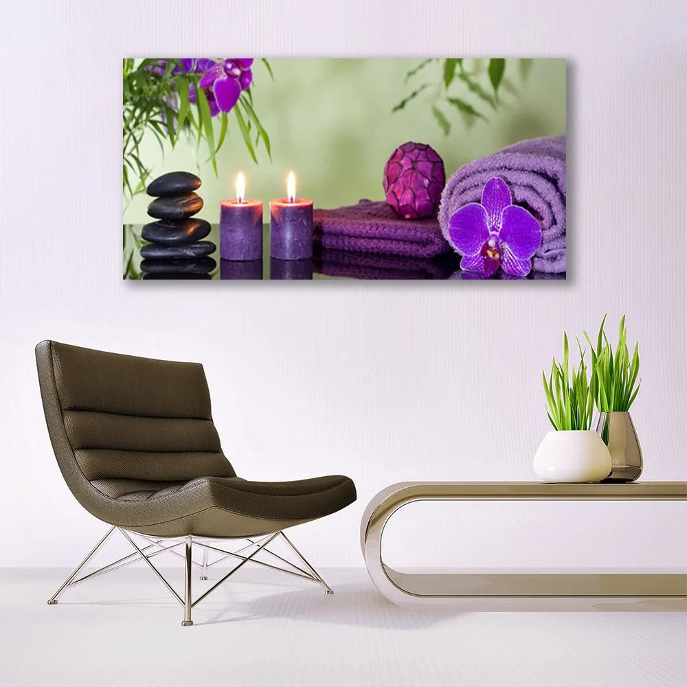 Obraz Canvas Kamienie Świeczki Sztuka