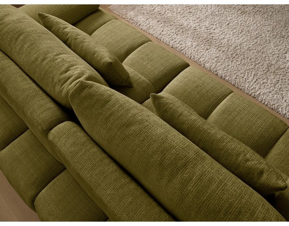 Zielona sofa z tkaniny szenilowej 264 cm Ivane – Bobochic Paris