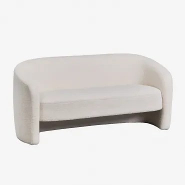 Sofa Dwuosobowa Z Tkaniny Barankowej Gombren Tkanina Baranek Boucle Biały - Sklum