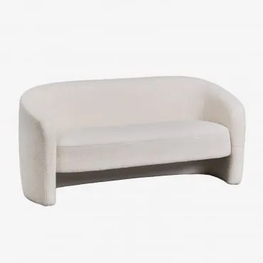 Sofa Gombren 2-osobowa Z Owczej Skóry Chenille Biały - Sklum